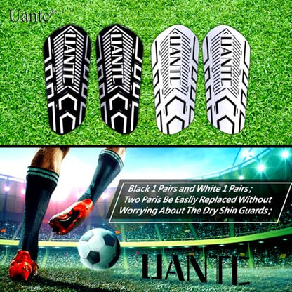 Shin Guards - Soccer Shin Guards with Cushion Protection for Kids/Adults - color: Black and Whtie,Shin Pads 2 Pairs, size: Small