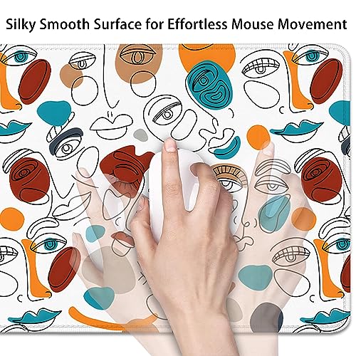 Abstract Face Desktop Mouse Pad Large - Cartoon Desk Mat for Keyboard and Gaming - Cute Office Home Work Mousepad (27.5X11.8 in) - color: Art Face