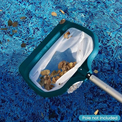 17.5" Ultra Fine Mesh Pool Net Skimmer, Deep Bag Leaf Rake (No Pole) | Extra Wide Scoop Edge, Plastic Reinforced frame, Double Layer Diamond Deep Net for Swimming Pool Cleaning Leaves, Debris - size: Diamond Pool Rake