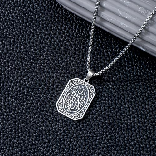 PELOVNY Allah Necklace for Men Women 925 Sterling Silver Islam Allah Pendant Chain Islamic Muslim Religious Jewelry Gifts - color: Allah-03