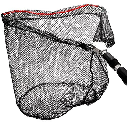 2 Pack Fishing Net with Telescopic Pole Handle, Fish Landing Net with Sturdy Collapsible Handle, Folding Nylon Mesh Landing Net for Saltwater and Freshwater, Extend to 51 in(Black, White)