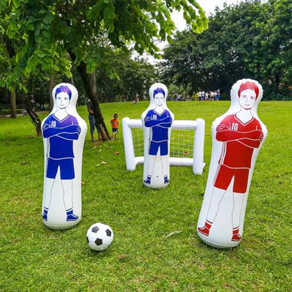 SUNSHINEMALL Inflatable Tackling Dummies for Football Practice Poles,Soccer Training Equipment Wall Dummy Goalkeepr Mannequin Basketball Defender Tumbler for Dribbling Passing Drills - color: Red