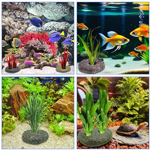 4PCS 0.8" Holes Natural River Stone Plant Weights for Aquarium，Pebble Aquatic Plants Fixed Ring for Aquatic Plants，Unique Shape & Size Decorative River Rock for Landscape Plant( - size: 4, style: 1 hole