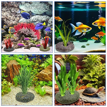 4PCS 0.8" Holes Natural River Stone Plant Weights for Aquarium，Pebble Aquatic Plants Fixed Ring for Aquatic Plants，Unique Shape & Size Decorative River Rock for Landscape Plant( - size: 4, style: 1 hole