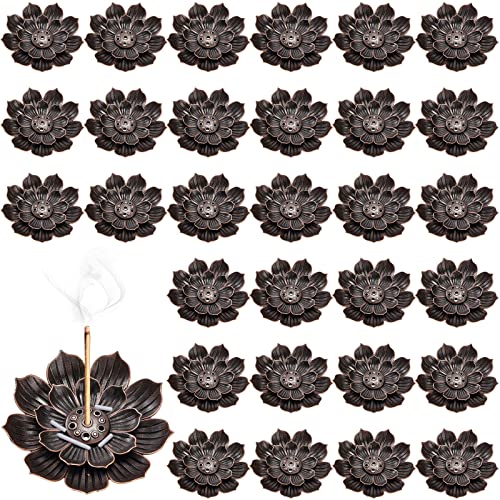 Sumind 30 pcs Lotus Incense Holder Ash Catcher for Sticks, Retro, Bronze - size: Retro