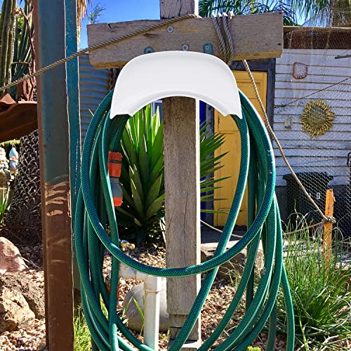 Gardzen 2-Pack Steel Wall-Mounted Heavy Duty Black Hose Bracket, Car Hose Holder, Carrier, Support for Garden Hose Hanger - size: White - 2 Pack