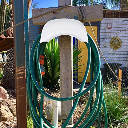 Gardzen 2-Pack Steel Wall-Mounted Heavy Duty Black Hose Bracket, Car Hose Holder, Carrier, Support for Garden Hose Hanger - size: White - 2 Pack