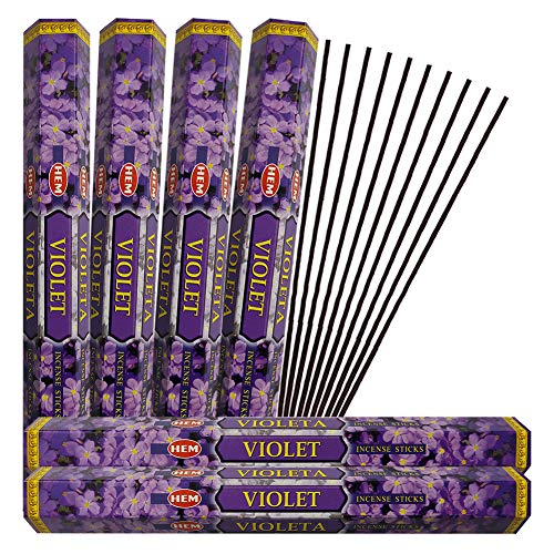 Violet Incense Sticks and Incense Stick Holder Bundle Insence Insense Hem Incense Sticks - color: Violet
