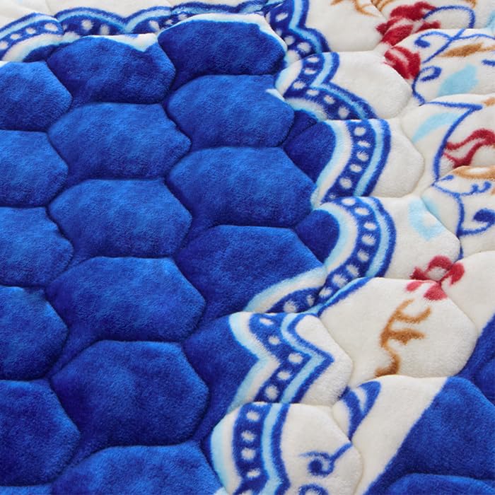 Muslim Prayer Rug with Tasbih Prayer Beads, Soft Large Prayer Matt Islam, Padded Islamic Prayer Mat Thick for Men and Women, Janamaz, Sajadah (31.5" x 47.2", Royal Blue) - color: Royal Blue