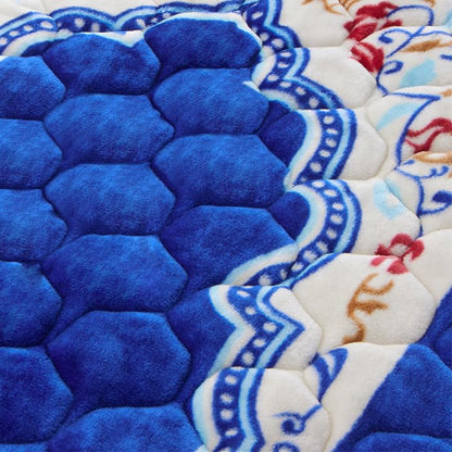 Muslim Prayer Rug with Tasbih Prayer Beads, Soft Large Prayer Matt Islam, Padded Islamic Prayer Mat Thick for Men and Women, Janamaz, Sajadah (31.5" x 47.2", Royal Blue) - color: Royal Blue