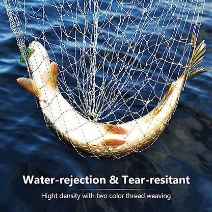 QualyQualy Large Bridge and Pier Fishing Net 32''/39'' Hoop, Foldable Drop Net Pier Fishing for Saltwater with Rope, Landing Net with Nylon Mesh, Collapsible Soft Steel Ring - color: Gray, size: L: 39''×36''