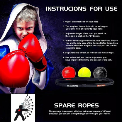 Boxing Reflex Ball Set– 3 Boxing Balls with Varying Weights, Headband, Great Boxing Equipment Gift for Reflex, Timing, Accuracy, Focus and Hand-Eye Coordination, Boxing Training for Adults and Kids