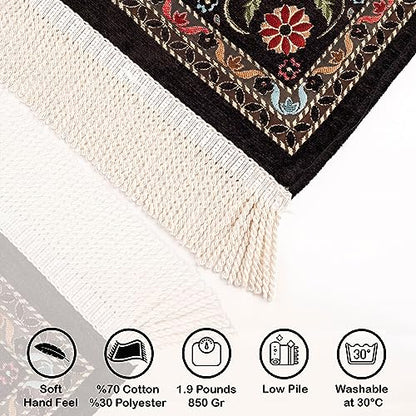 Praying Mat Islamic, Black Prayer Rug, Foldable Prayer Mat Thick, Travel Prayer Rug Muslim, Prayer Mat Gift, Islamic Favors (Black) - color: Black