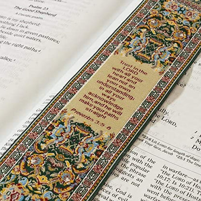 Logos Bookmark -Proverbs 3:5-6 - Yellow, Christian, Cloth Carpet Bookmark - color: Trust in the Lord - Yellow, size: Single