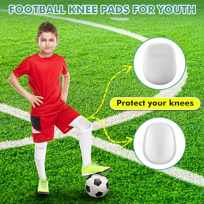 HooLing 8 Pcs Football Knee Pads for Youth, Skill Positions Sports Ultra Light Knee Sleeve for School Team Boys Girls Anti Collision Basketball Volleyball Soccer Cycling Wrestling Protector - size: Youth
