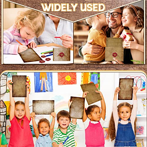 TaoBary 160 Pcs Stationery Paper Set 50 Double Sided Stationery Papers with 50 Matching Envelopes and 60 Round Dot Sticker, 10 Design(Vintage,8.5 x 11 Inch) - size: 8.5 x 11 Inch, style: Vintage