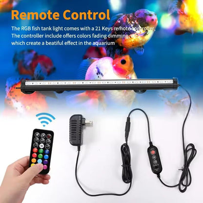 Submersible Aquarium Light,LED Aquarium Air Bubble Light,RGB Color Changing Brightness Adjustable Timing Waterproof Remote Control Fish Tank Light Bar,Aquarium Light Bubbler Wall,42.5inch - size: for 43.3- 51.2in Fish Tank