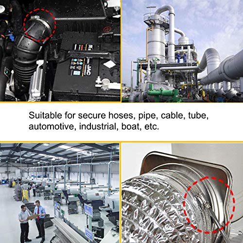 4Pcs 6" Adjustable 304 Stainless Steel Duct Clamps Hose Clamp Pipe Clamp Air Ducting Clamp worm drive hose clamps（141mm-165mm） | Hose Clamp Pipe Clamp Air Ducting Clamp Worm Drive Hose Clamps for Ventilation Pipe Exhaust Hose - size: 6" -4Pcs