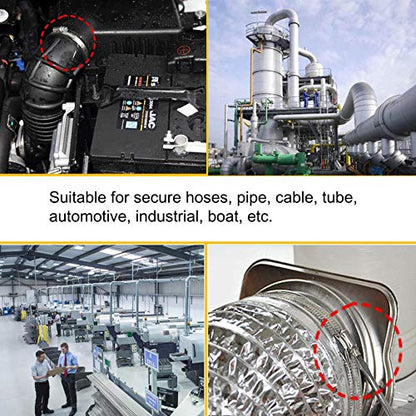8 Pieces 4" Adjustable 304 Stainless Steel Duct Clamps Hose Clamp Pipe Clamp Air Ducting Clamp worm drive hose clamps (91mm-114mm) - size: 4" -8Pcs