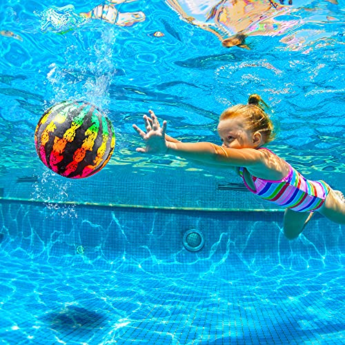 Hiboom Swimming Pool Diving Balls Underwater, Pools Toys Ball with Water Filling Adapter for Under Water Passing, Dribbling, Diving and Pool Games for Teens, Adults(Multi Color Style) - style: Multi Color Style