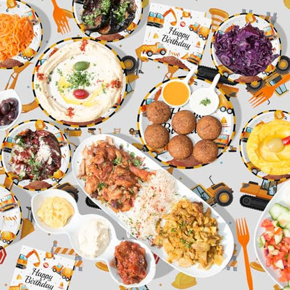 100 Pcs Construction Birthday Party Supplies - Construction Themed Plates and Napkins Forks Set, Disposable Dump Truck Tableware for Boys Kids Birthday Party Decorations Favors, Serve 25 Guests - style: Construction