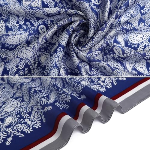 STARWHISPER 27" Square Head Scarf for Women Silk Feeling Satin Scarf Women Fashion Silk Scarf for Wrapping Hair - color: Paisley4