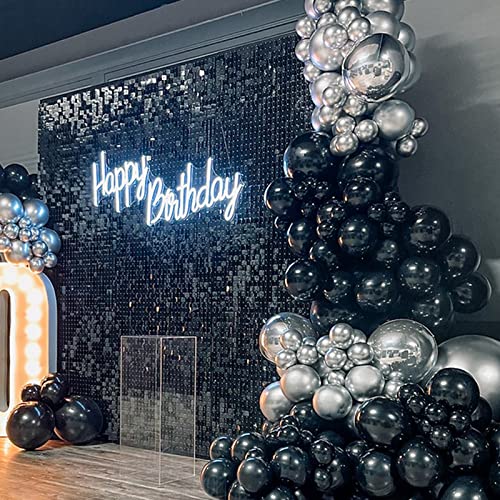 Voircoloria 105pcs Black Party Latex Balloons, 12inch - color: 04 Black, size: 12 inch - 105pcs