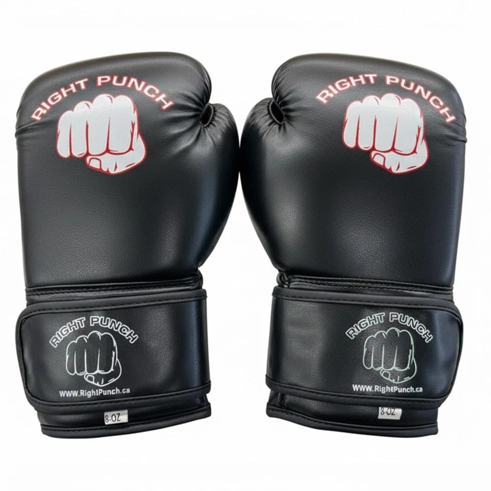 Boxing Gloves for Men, MMA Sparring Gloves, PU Leather, for Muay Thai, Kickboxing - color: Black