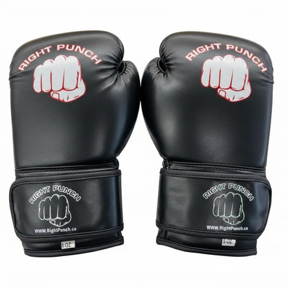 Boxing Gloves for Men, MMA Sparring Gloves, PU Leather, for Muay Thai, Kickboxing - color: Black