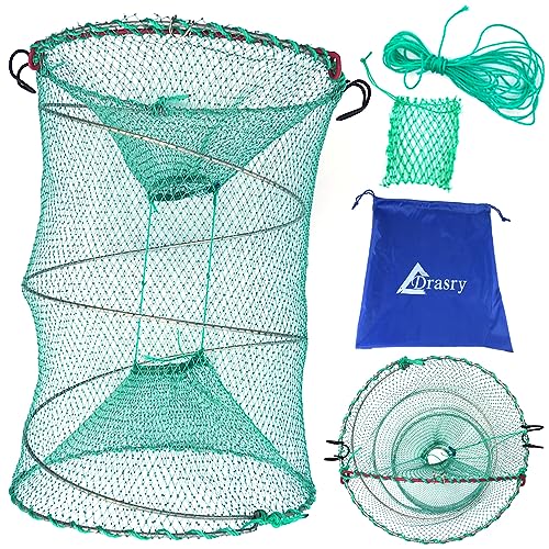 Foldable Fishing Trap for Bait Shrimp Crawfish Minnow Net Portable Accessories 11.8 x 11.8 x 15.7 (30cm x 40cm) 1/4 in Mesh Collapsible Fish Trap - color: 1PCS