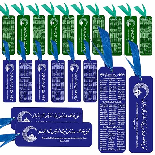 10 pcs Metal 99 Names of Allah Bookmark Arabic English Bilingual Islamic Bookmarks Ramadan Eid Gifts Bulk for Women Quran Learning Reflecting on The Names of Allah - style: Metal-10