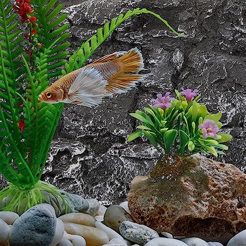 Kisangel 3D Rock Terrarium Background Board, 17.7x11.8 in for Reptile Tank - color: Dark Grey