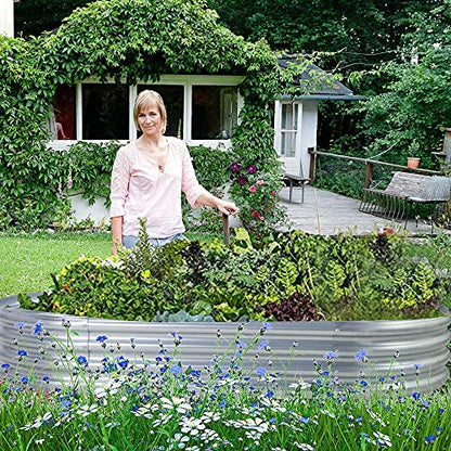 Land Guard 6ft Metal Raised Garden Bed，2 Pcs Galvanized Planter Raised Beds for Vegetables………… - color: 1-silver, size: 6×3×1ft(2pcs）