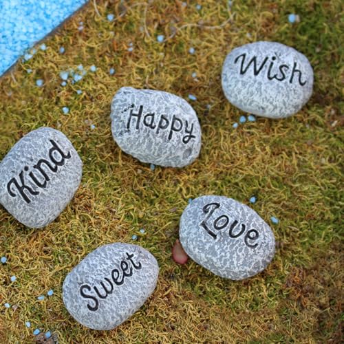 Yardwe 10pcs Resin Mini Decorative Pebbles Garden Rocks for Aquarium Landscape Stones Outdoor Plant Pot Gravel Fish Tank Accessories
