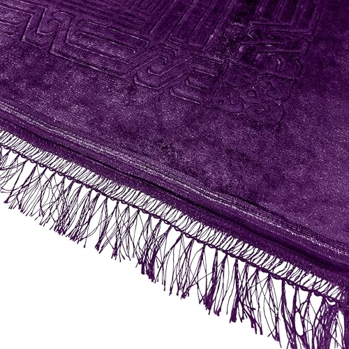 Empire Home Purple Islamic Prayer Rug Oversized Soft Thick Plush Musalla Mat - for Men Women Childred - سجادة صلاة - color: Purple