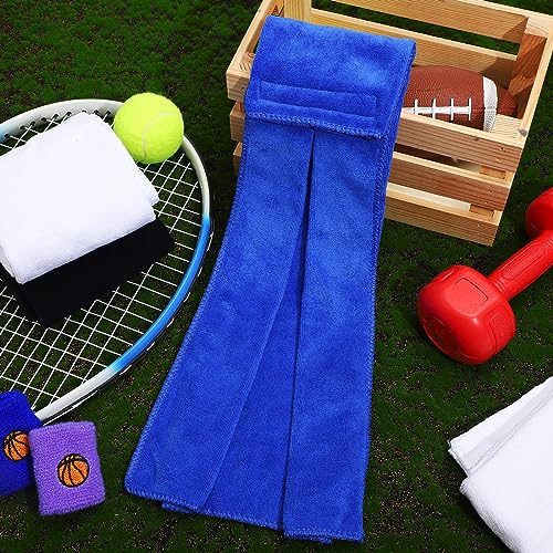 Buryeah 12 Pcs Football Field Towel Closed Loop Accessories Cotton Sports Sweat Towel with Hook and Loop Fastener for Football, Golf, Gym - color: Black, White, Blue