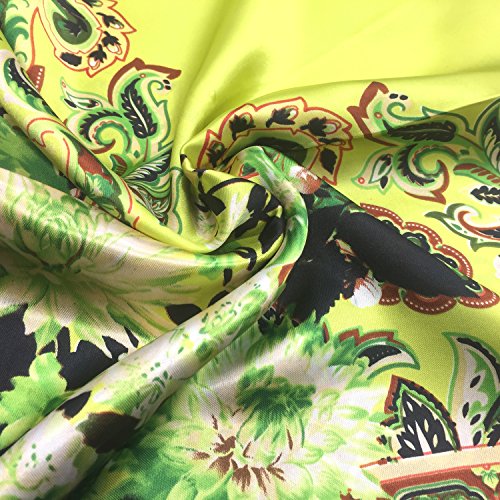 YOUR SMILE Silk Like Scarf Women's Fashion Pattern Large Square Satin Headscarf Headdress - color: 122