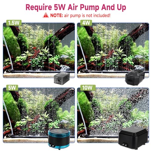 hygger Aquarium Bubble Curtain Wall, Quiet Fish Tank Air Stone with Accessories, High Dissolved Aquarium Bubbler Oxygen Diffuser Decoration for Freshwater & Saltwater - size: 21.7-IN Long