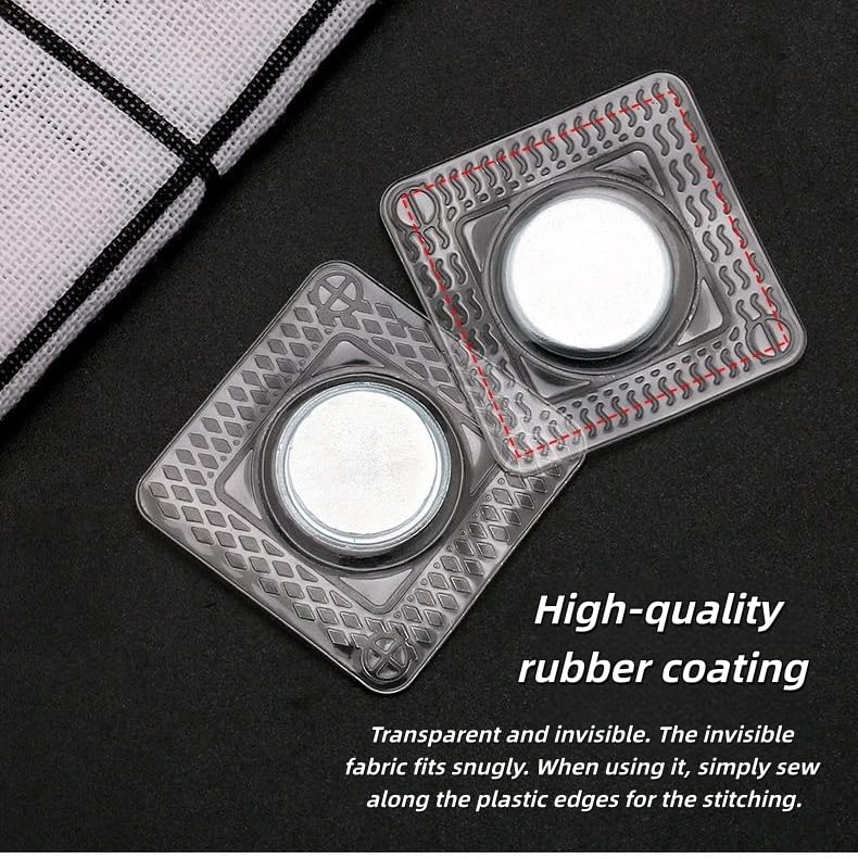 LOLUTIY 20 Pairs Sew in Magnets, 1.18 in Magnetic Snaps Buttons for Purses, PVC Invisible Magnetic Fastener for Bag Lining, Pocket Flap, Clothing Lining