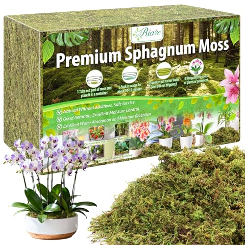 Riare 3.3LB Premium Sphagnum Moss for Plants- 60QT Natural Dried Plant Moss - size: 60 QT(Appx.3.3lbs)