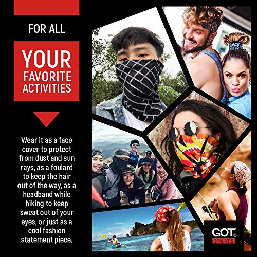 GOT Sports Tube Bandana - Neck Gaiter for Women Men, Face Mask, Neck Wrap, Head Scarf, Curly Hair Sleep Protection - color: Abstract Modern