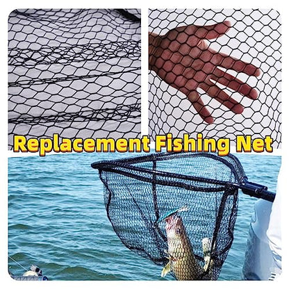 Rubber Coated Replacement Fishing Net Hook Resist Large Deep Fish Net Mesh | Replacement Landing Net Mesh,Rubber Coated Net Bag for Big Catfish Trount Salmon Pike Musky,Fits Freshwater Saltwater - color: 3/4" Mesh, size: XL:34.6"Dia.-36"Depth-109"Circumfe