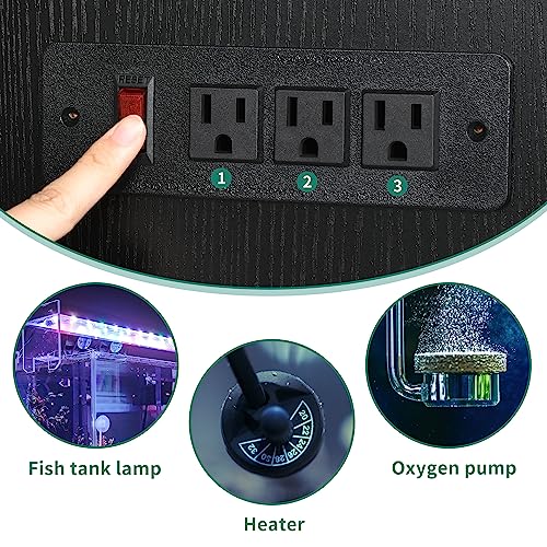 DWVO 55-75 Gallon Heavy Duty Metal Aquarium Stand with Power Outlets,Black | Cabinet for Fish Tank Accessories Storage,Fish Tank Stand Suitable for Turtle Tank, Reptile Terrarium, 860LBS Capacity