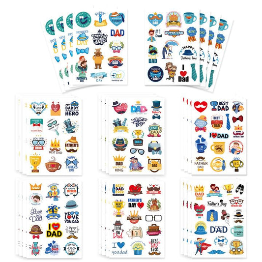 Fathers Day Stickers, 312Pcs Happy Fathers Day Stickers, Dad Stickers, Dad Day Gifts, Vivid Self-Adhesive Label Decals for Envelope Seal Cards Boxes Gift Wrap Mothers Day Party Favors Decorations - color: Blue Yellow- Father Stickers