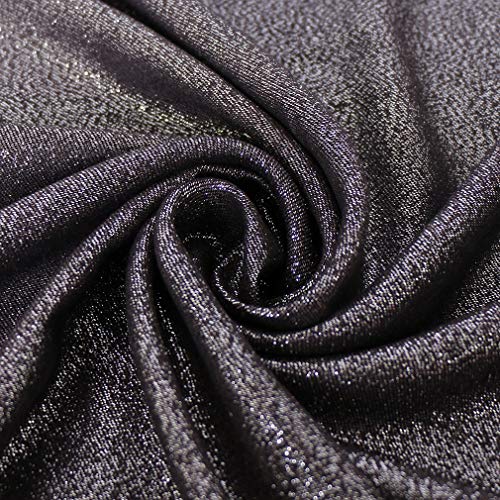 LMVERNA Women's Sparkling Metallic Soft Pashmina Shawls and Wraps Scarf in Solid Colors - color: Black-silver