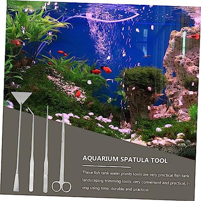 1set Aquarium Aquascaping Tools Kit Scissors Tweezers Spatula for Fish Tank Maintenance for Water Plants Substrate Gravel Care