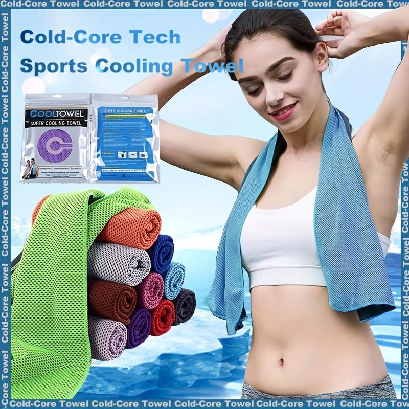 Quick Dry Cooling Sports Towel - Soft andBreathable Microfiber Towel for Outdoor Activities, Stay Cool and Refreshed All Day-SGMJ-zi - color: Purple