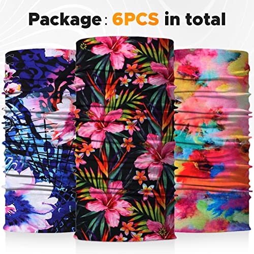 JOEYOUNG Headwear, Bandana, Neck Gaiter Head Wrap Headband Balaclava Magic Scarf - color: A-floral 3