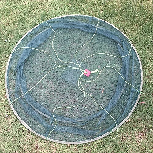 Foldable Fish Catching Net, Hand Cast Cage for Shrimp and Crab - size: Top Dia:59" Bottom Dia:47.2"