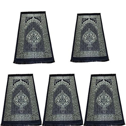 Ottoman Turkish Style Slim Muslim Prayer Rug - Prayer Mat Muslim for Men, Women and for Kids - Perfect Ramadan Gift (5 Thin Prayer Rugs) - style: 5 thin